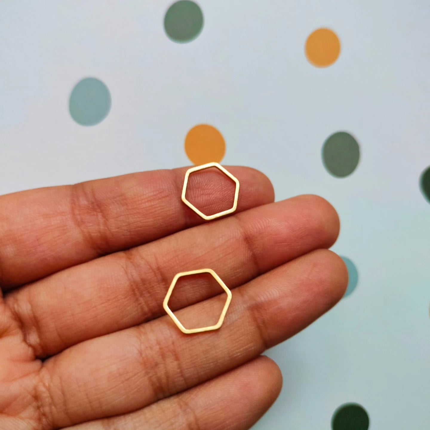 Hexagon brass bezel Charm | Resin charms