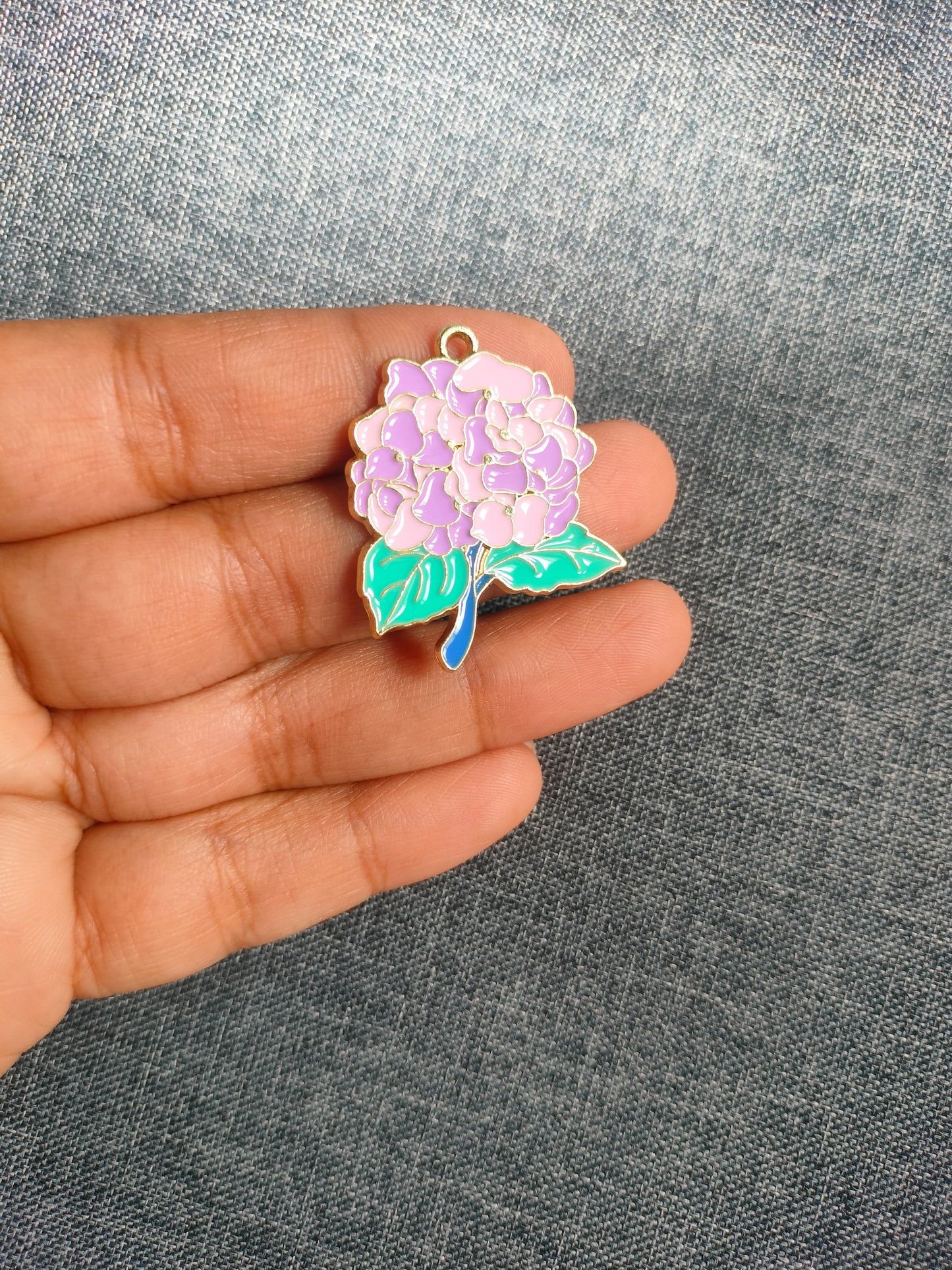 Purple Hydrangea | Enamel Floral Charm
