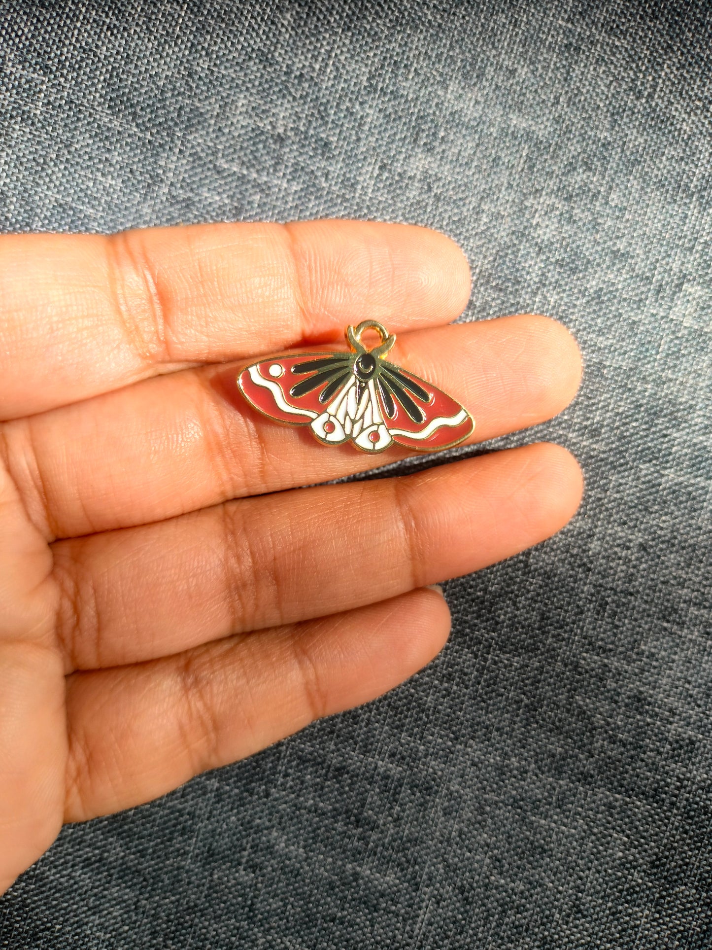 Brown Black Moth | Enamel Butterfly Moth Charm