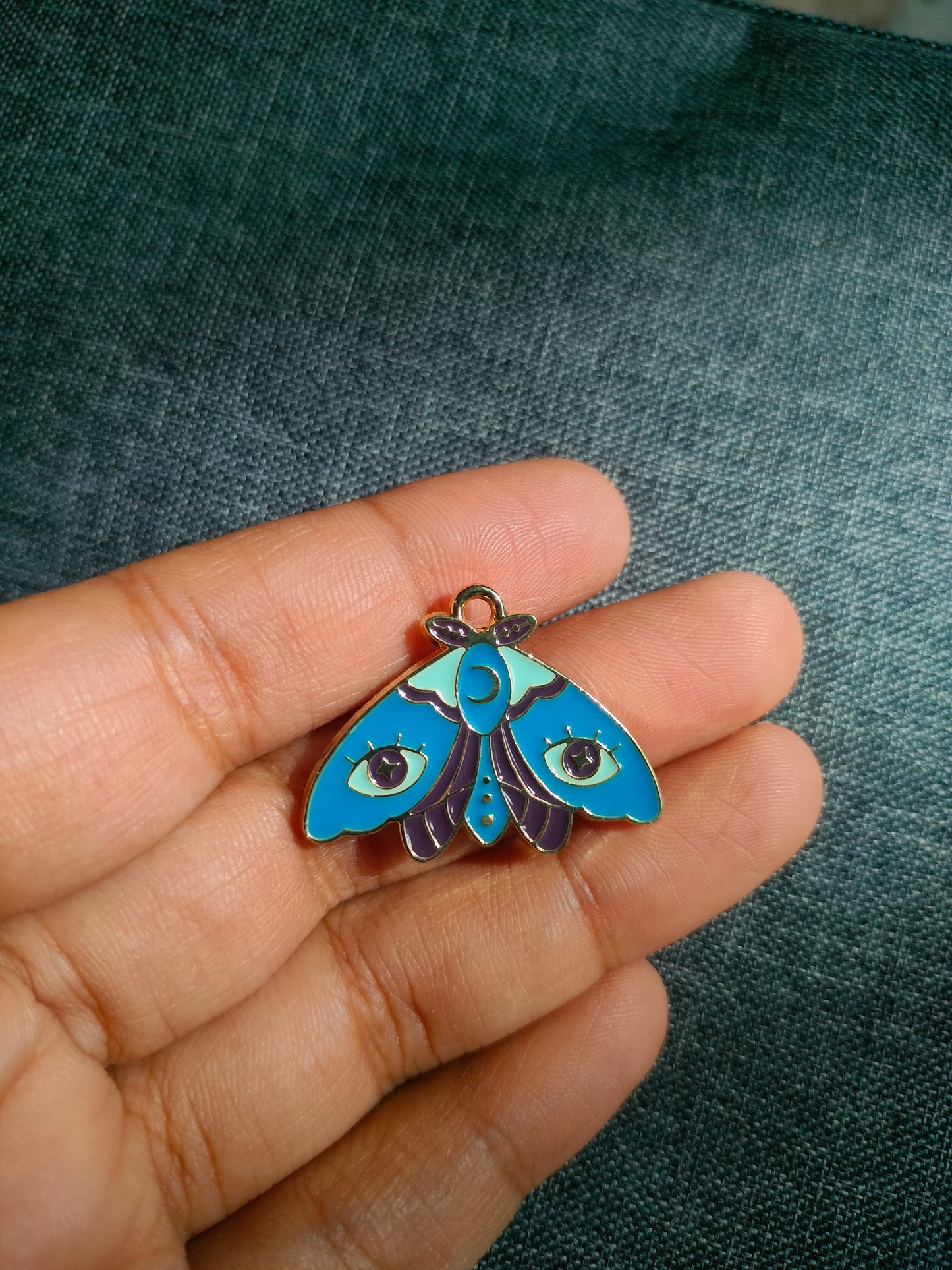Dark Blue Moth | Enamel Butterfly Moth Charm