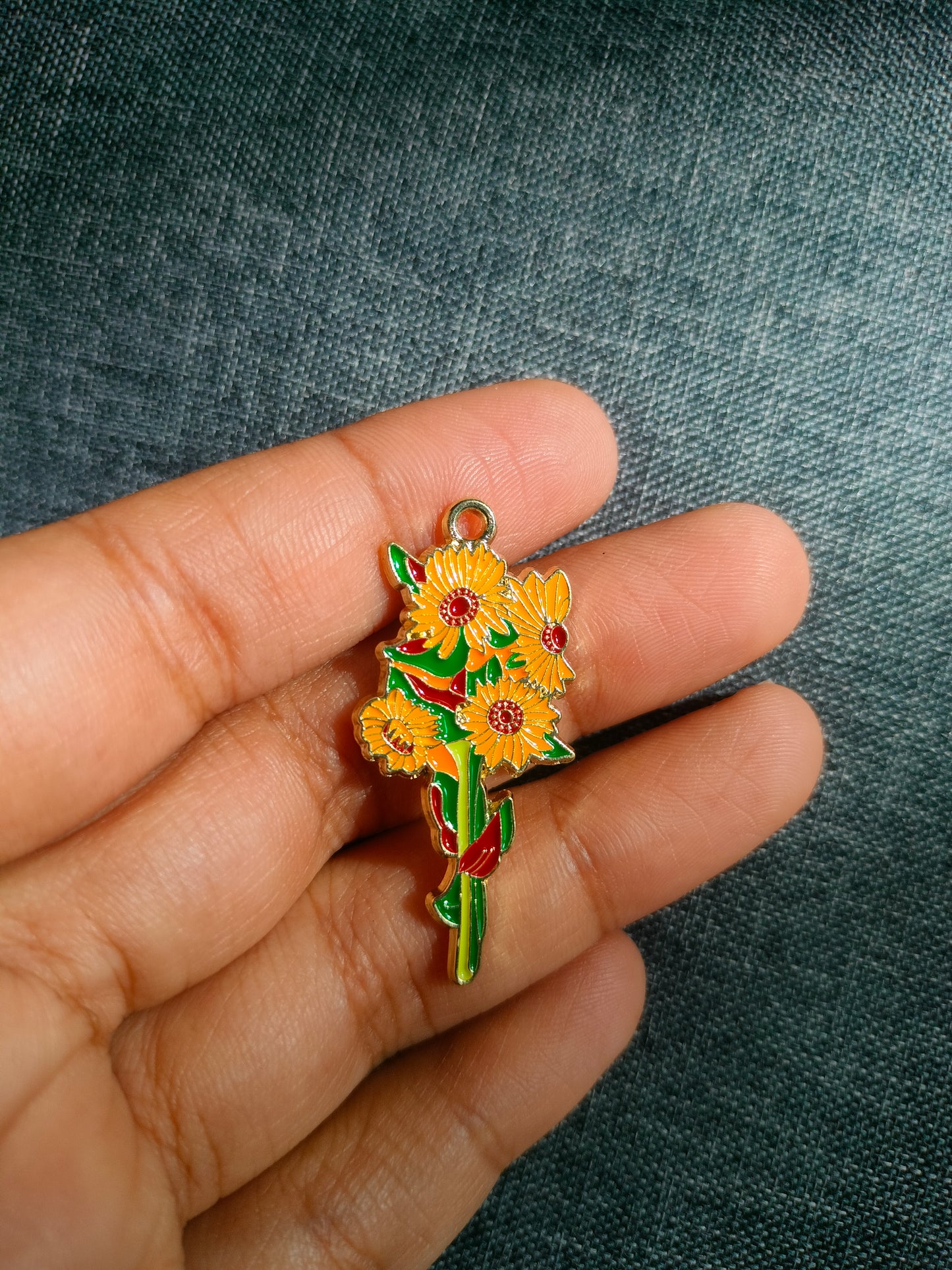 Sunflower Bunch | Enamel Floral Charm