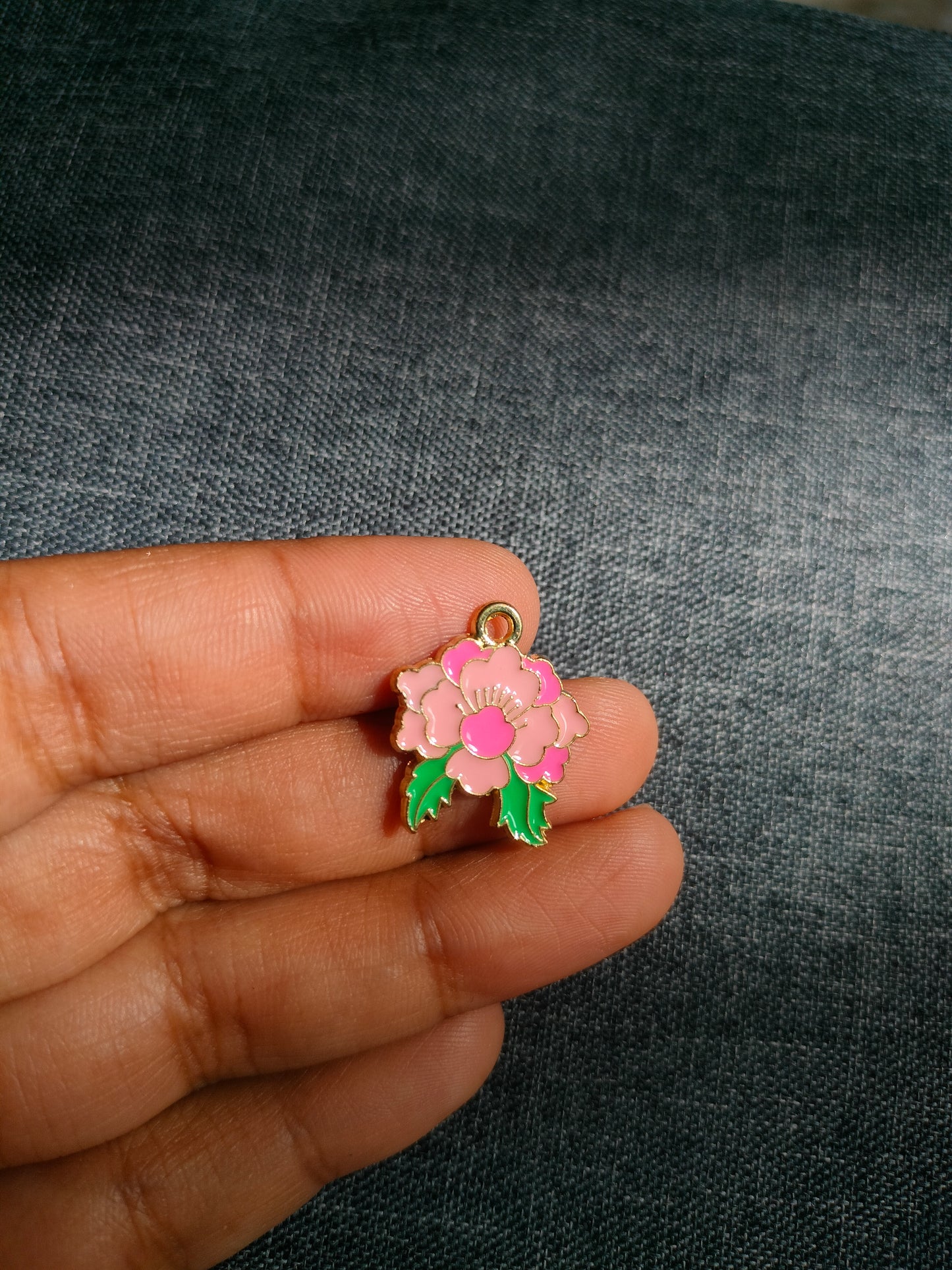 Pink Flower | Enamel Floral Charm