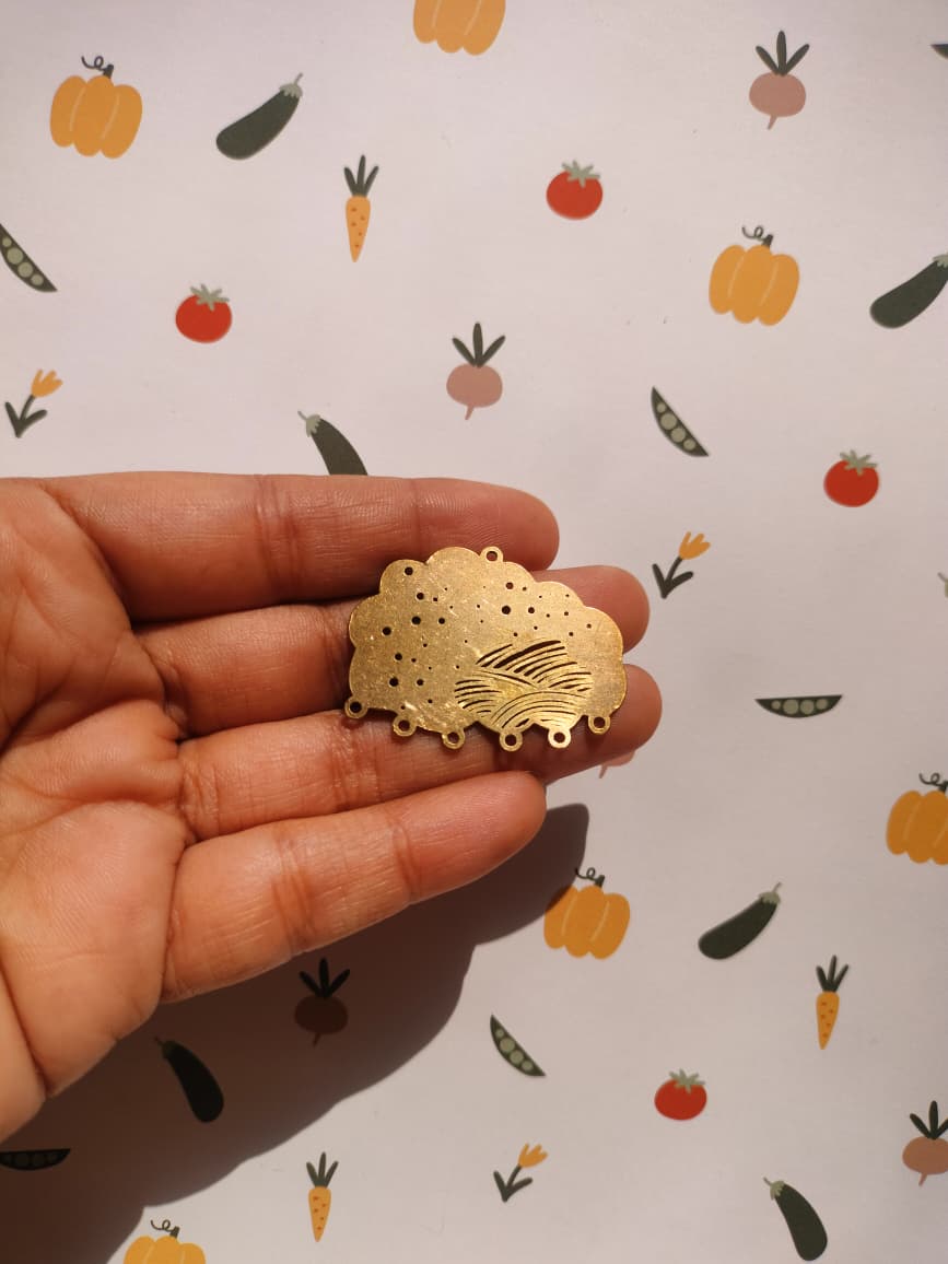 Cloud Lasercut Earring Connectors, Wave Celestial Cloud Connectors, , Jewelry