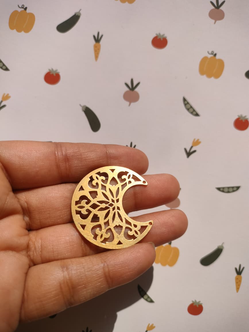 Crescent Lasercut Connectors, Hollow Leaf Flower Connectors, Jewelry