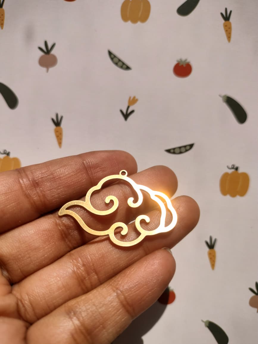 Clouds Lasercut Earring Charms, Celestial Clouds Pendant,