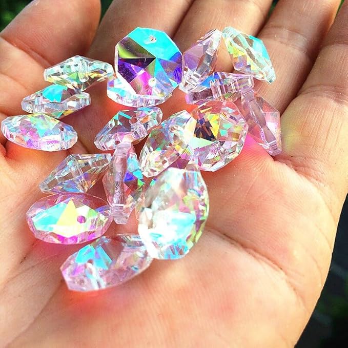 Octagon AB Crystals 14 mm