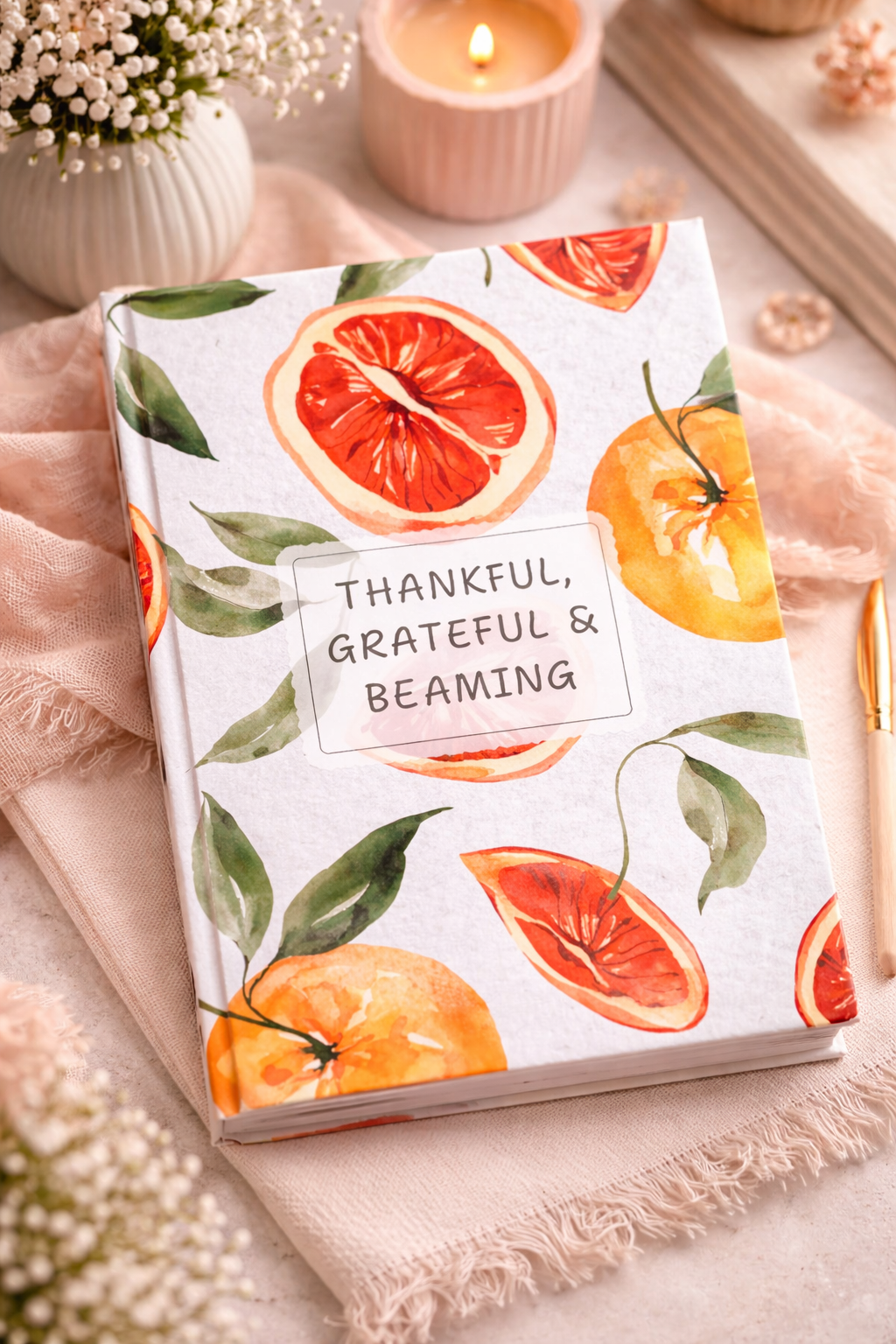 Thankful Journal - Blue Fruity Theme | A5 | Hard Cover