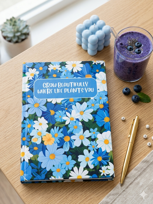 Flower Journal - Blue Daisy  | A5 | Hard Cover