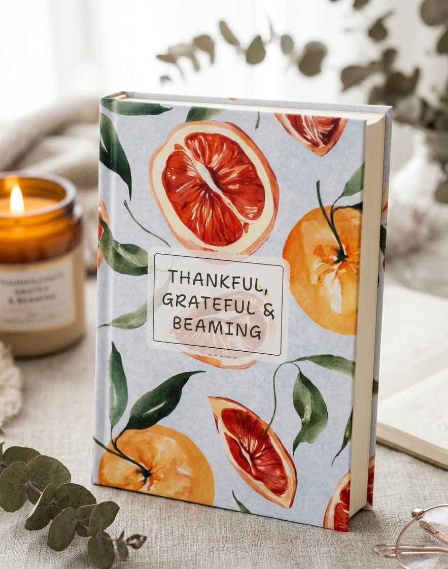 Thankful Journal - Blue Fruity Theme | A5 | Hard Cover