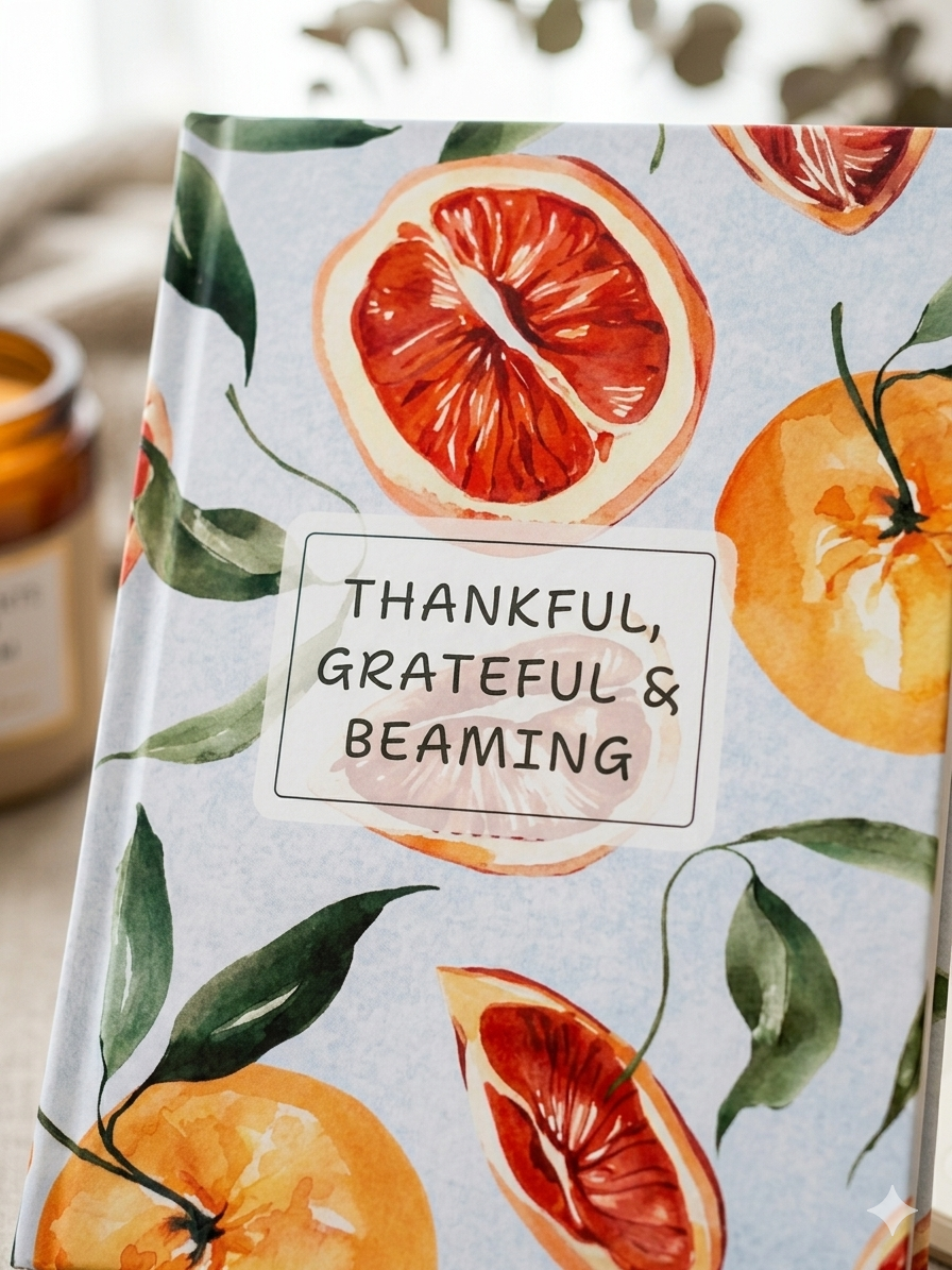 Thankful Journal - Blue Fruity Theme | A5 | Hard Cover