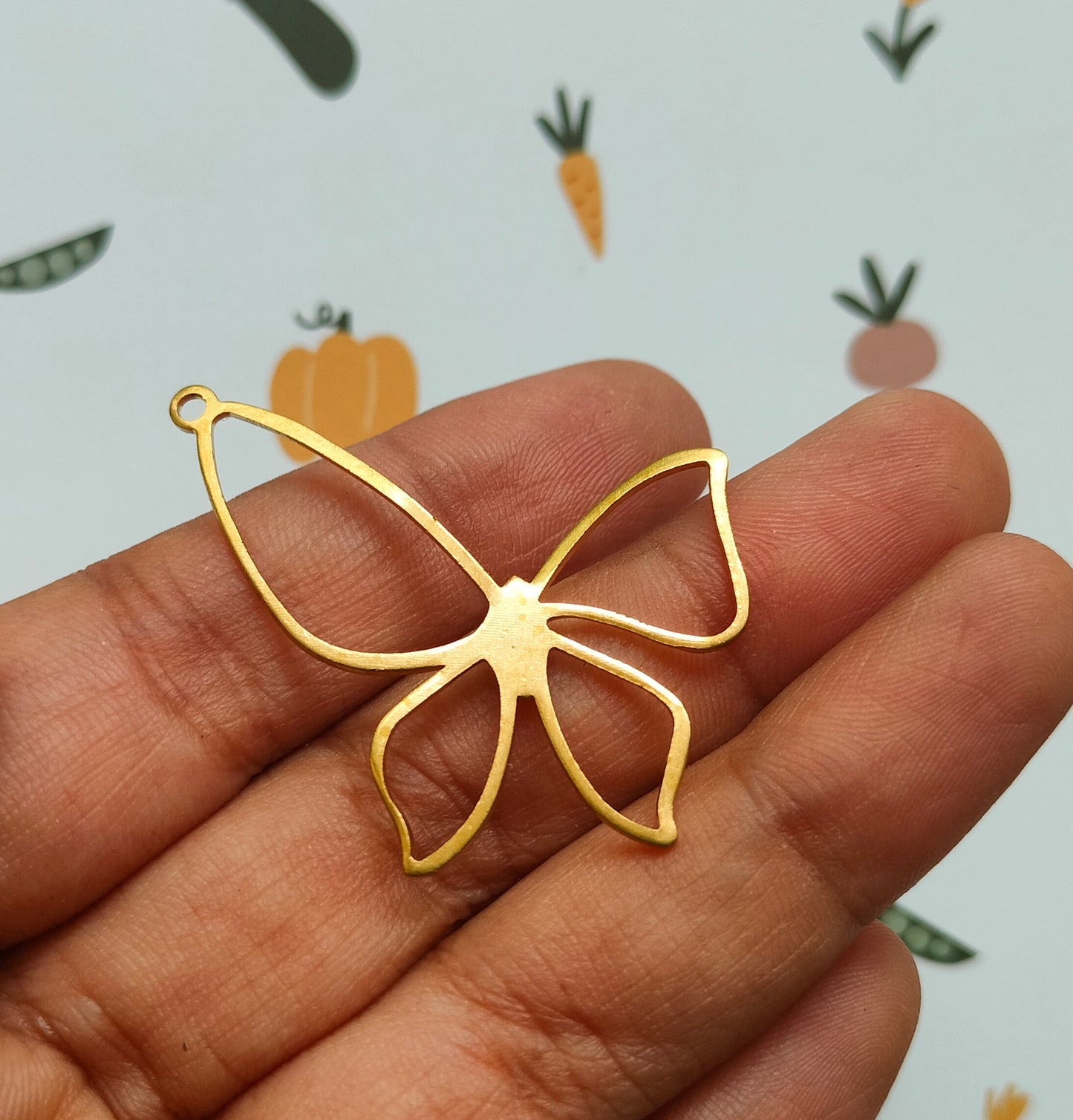 Hollow butterfly Brass Earring Charm