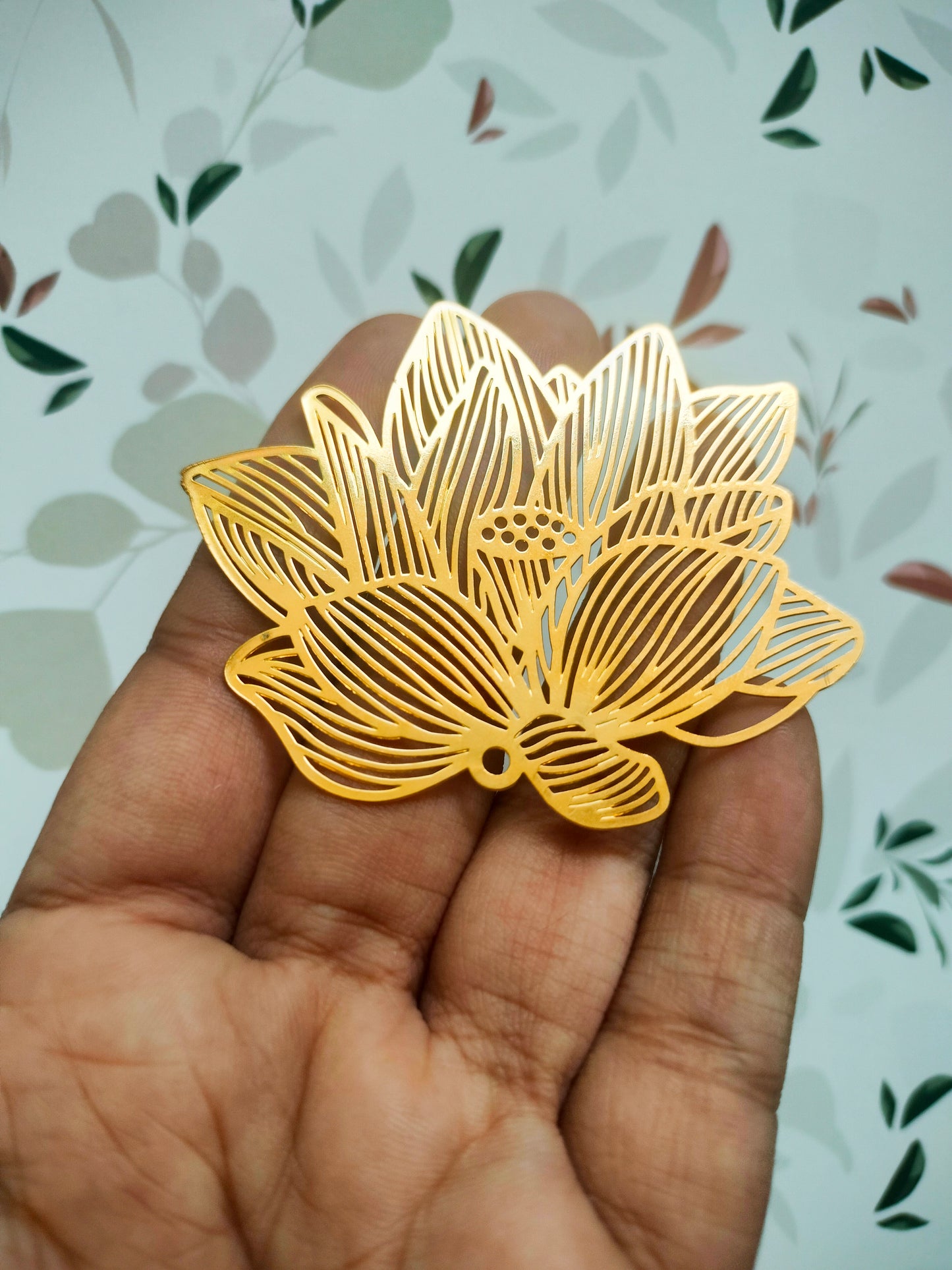 Waterlily brass charm | Lotus charm