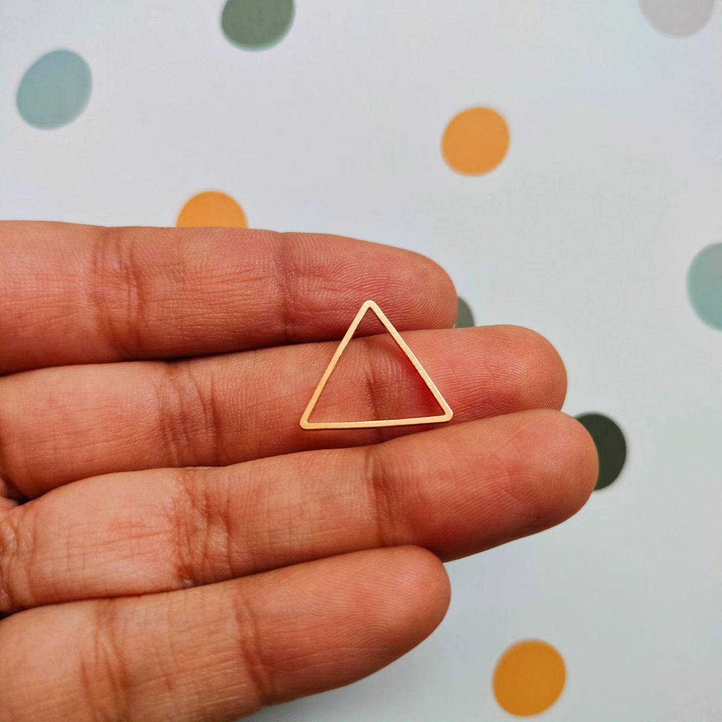 Triangle brass charm | Resin earring findings