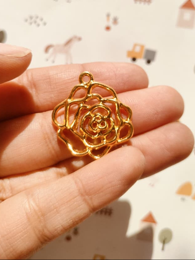 Rose Alloy Charm | 28*25 mm | Resin Alloy Jewelry Making | 1PC