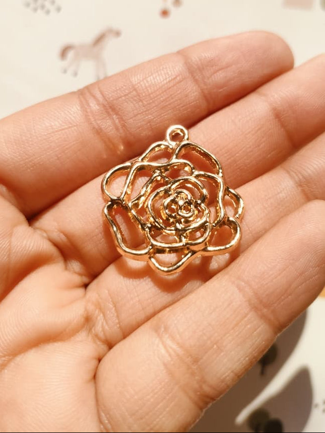Rose Alloy Charm | 28*25 mm | Resin Alloy Jewelry Making | 1PC