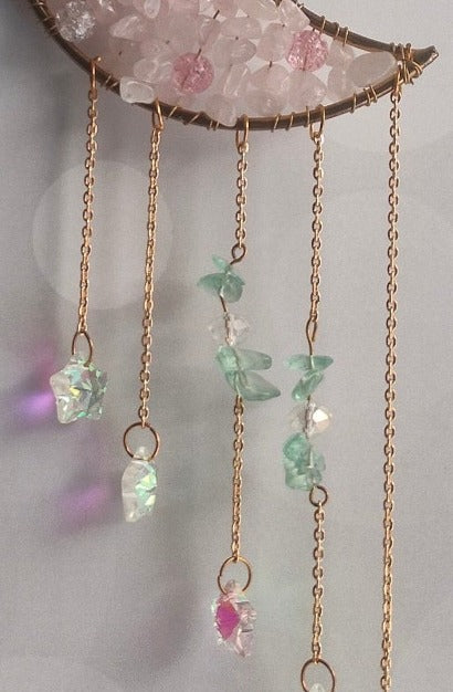 Pink Moon  crystal suncatcher - Small