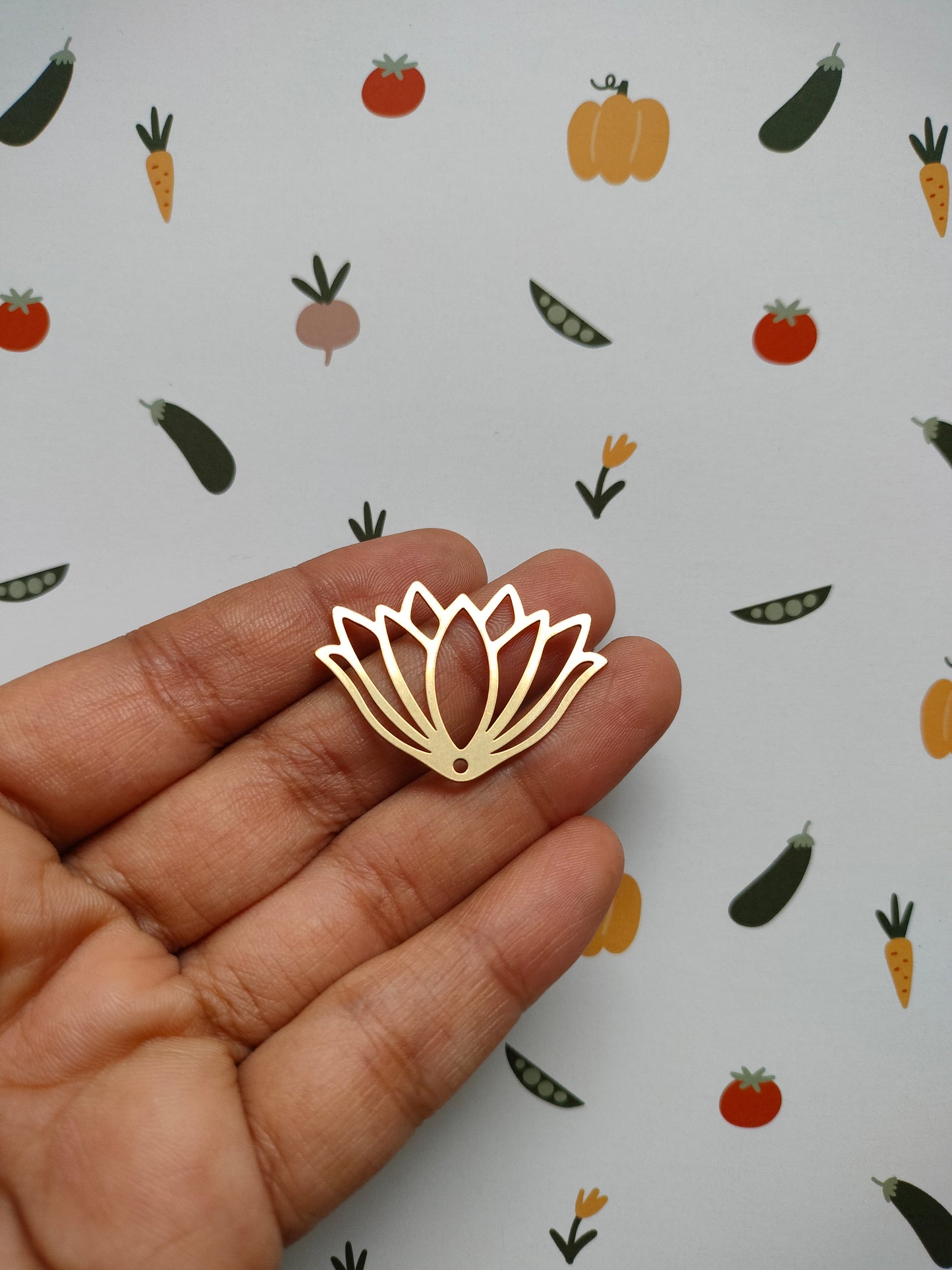 Charm Lotus Brass