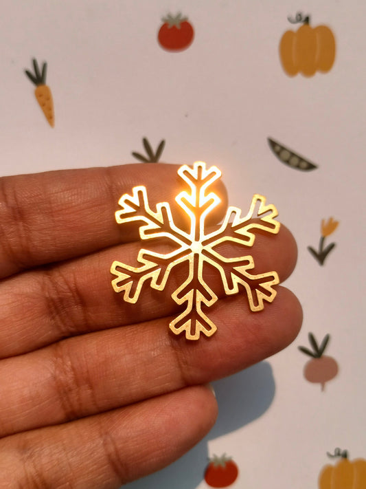 Snow Lasercut Charms,  Raw Brass Snowdrop Charms, Abstract Snowflakes Charms