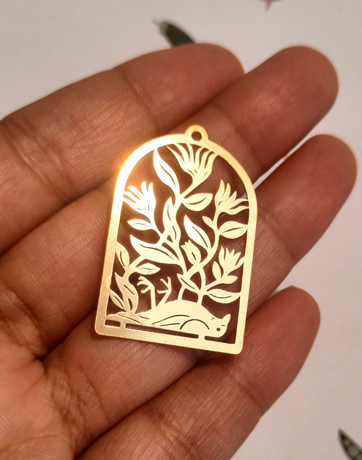Flower Garden Charm, Domed Dove Bird Charm, Botanical Pigeon Charm