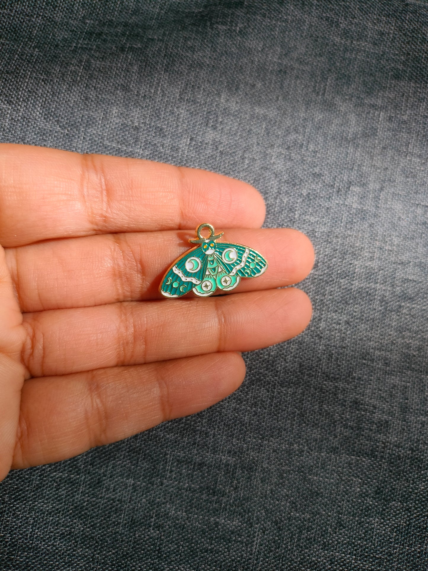 Pastel Green Moth | Enamel Butterfly Moth Charm