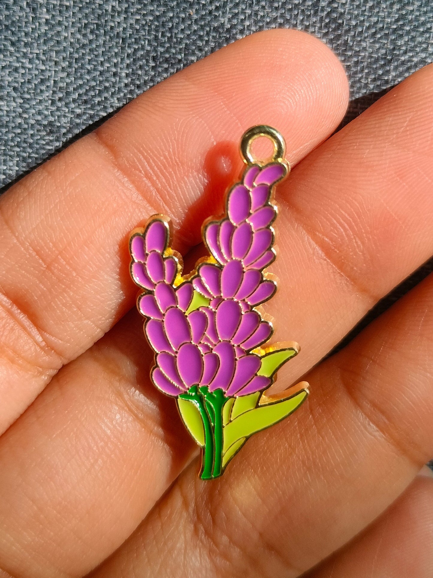 Lavendar Flowers | Enamel Floral Charm