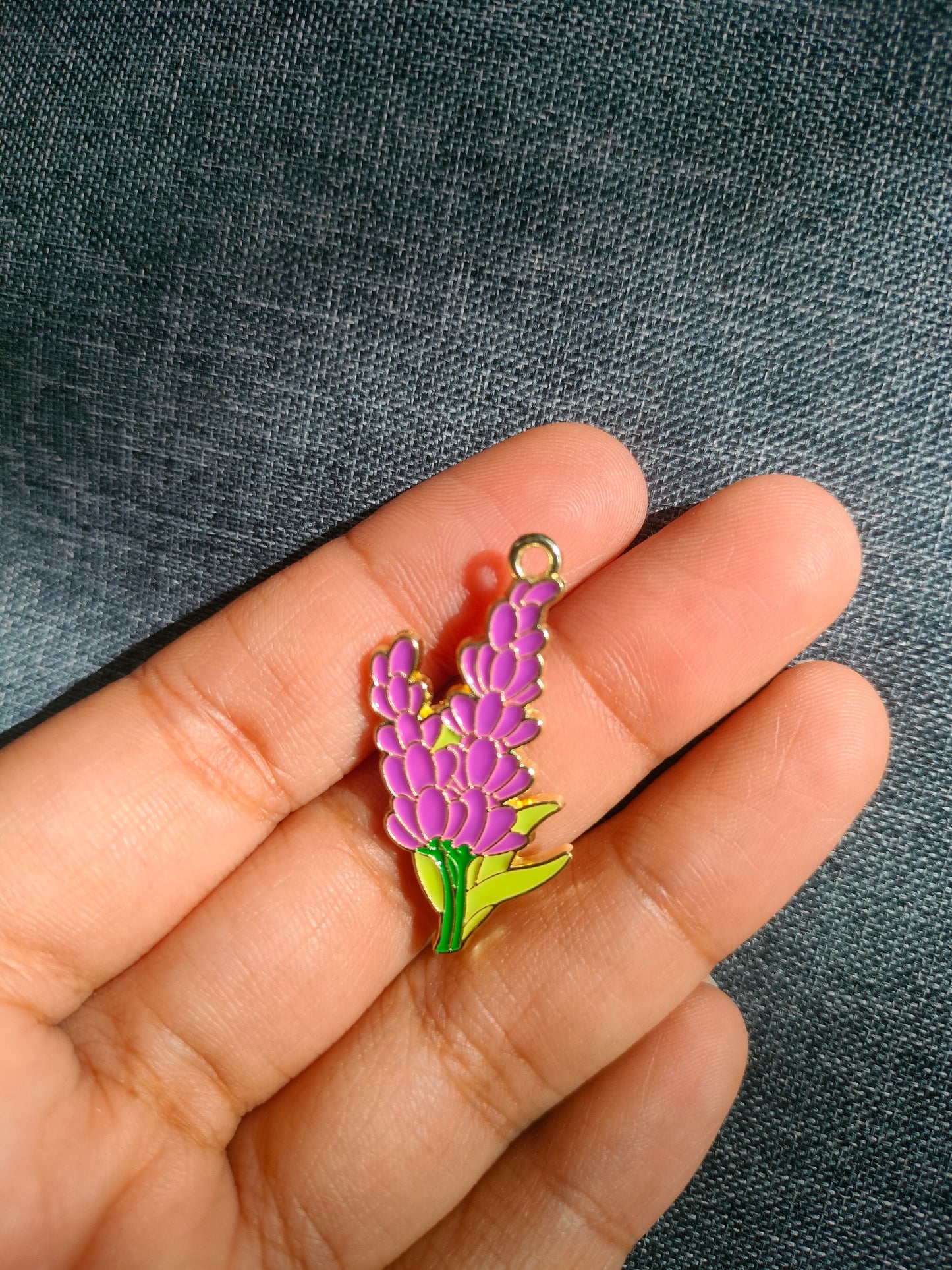 Lavendar Flowers | Enamel Floral Charm