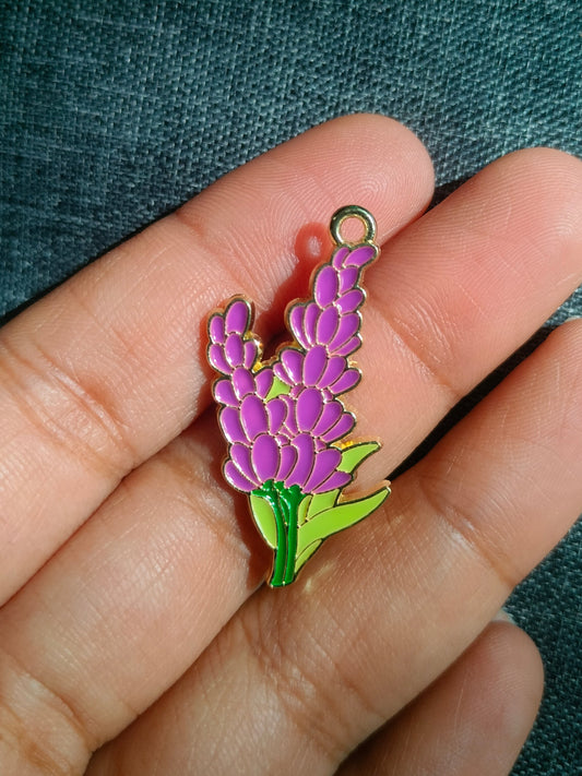 Lavendar Flowers | Enamel Floral Charm