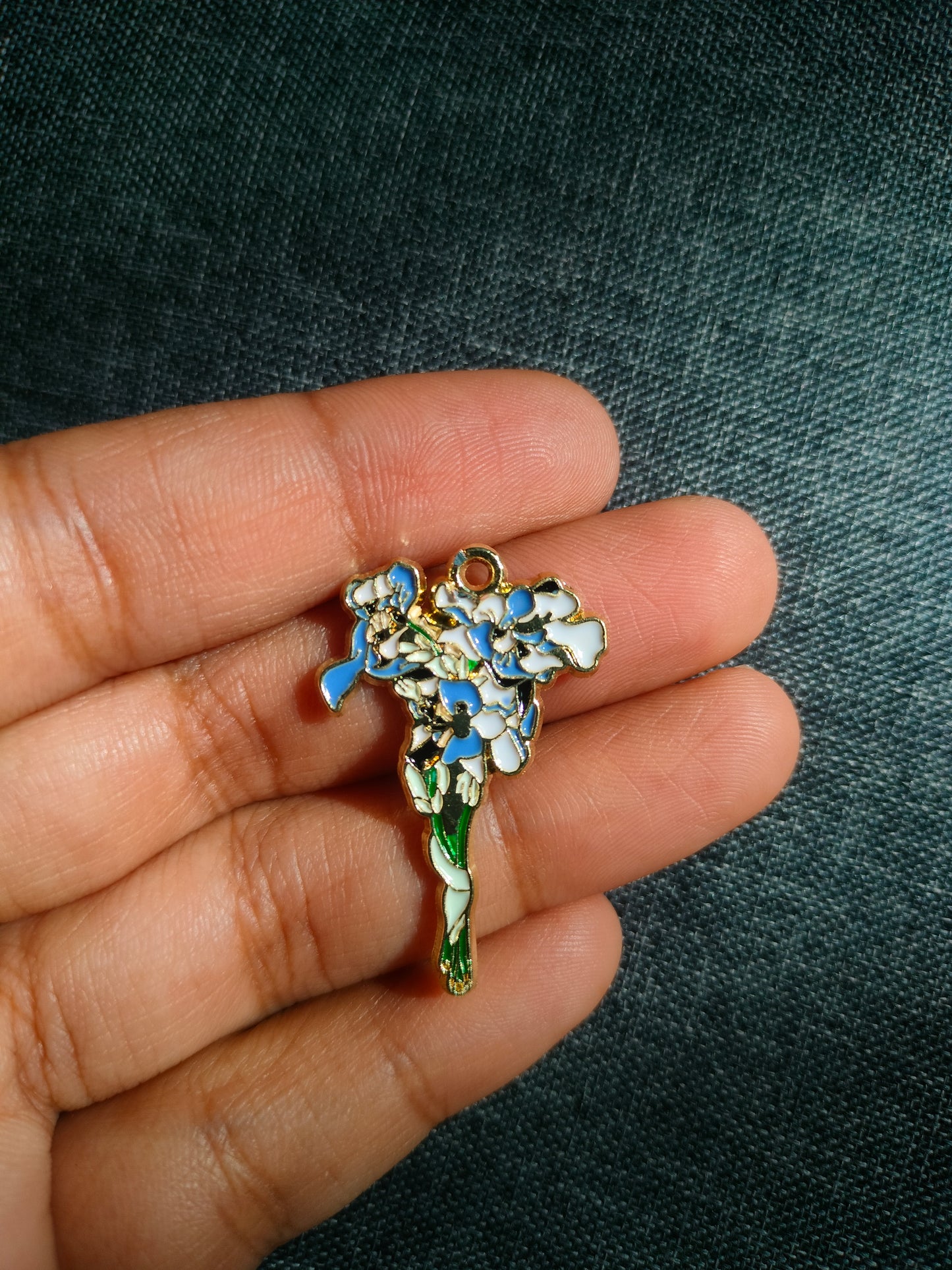 Blue Flower Bunch | Enamel Floral Charm