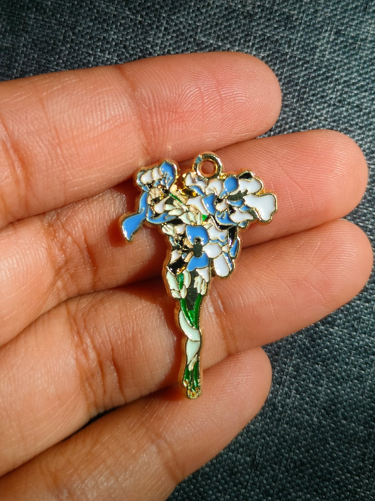 Blue Flower Bunch | Enamel Floral Charm