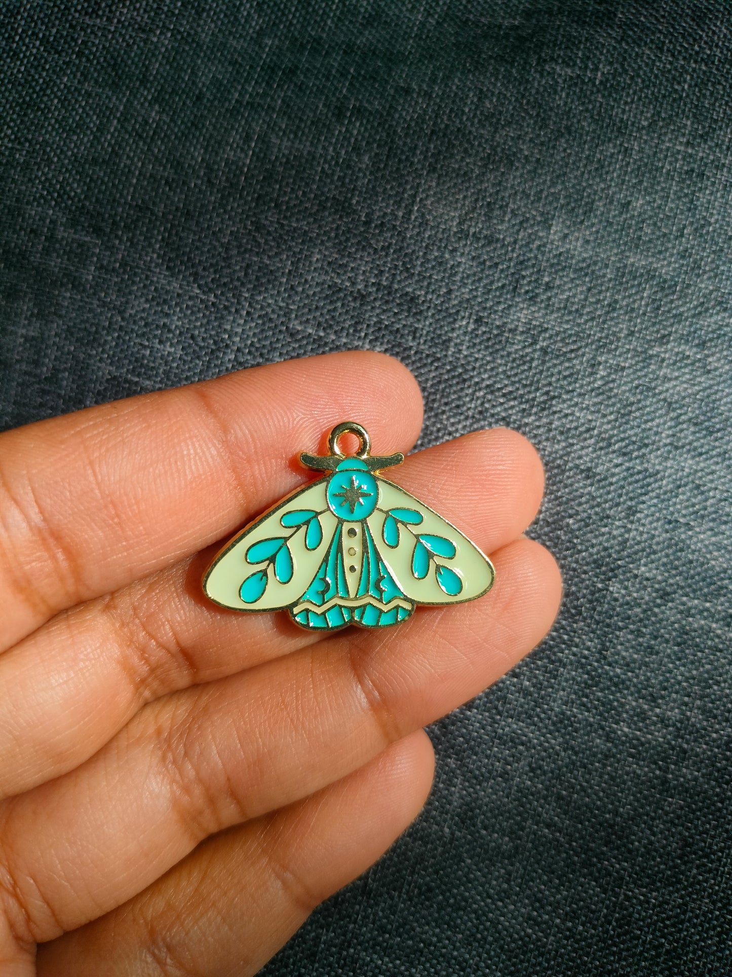 Pastel Green Moth | Enamel Butterfly Moth Charm
