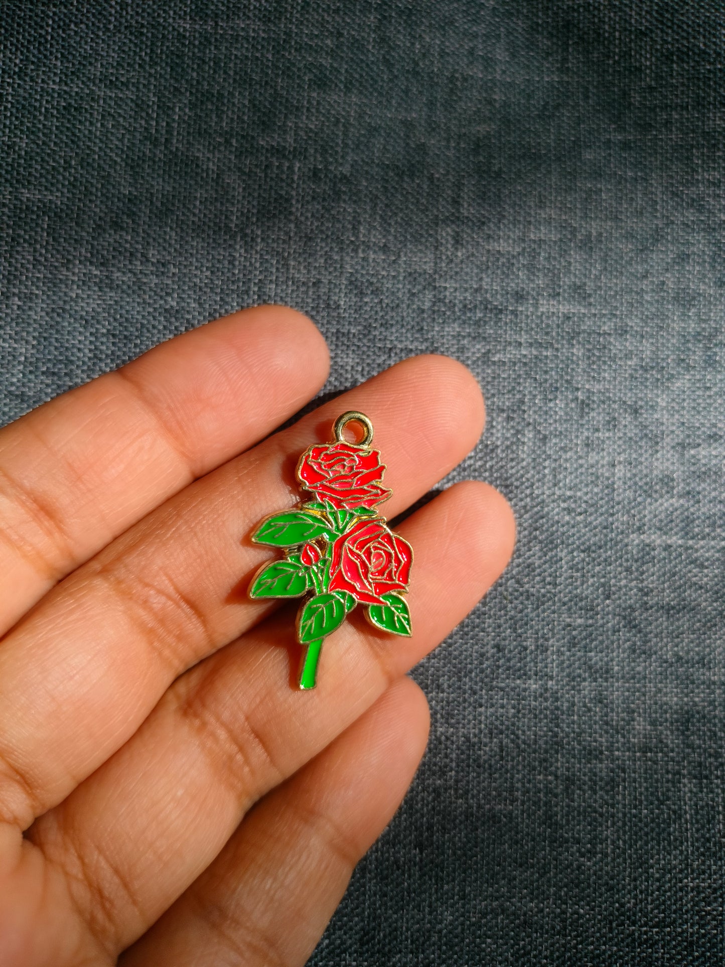 Rose Plant | Enamel Floral Charm