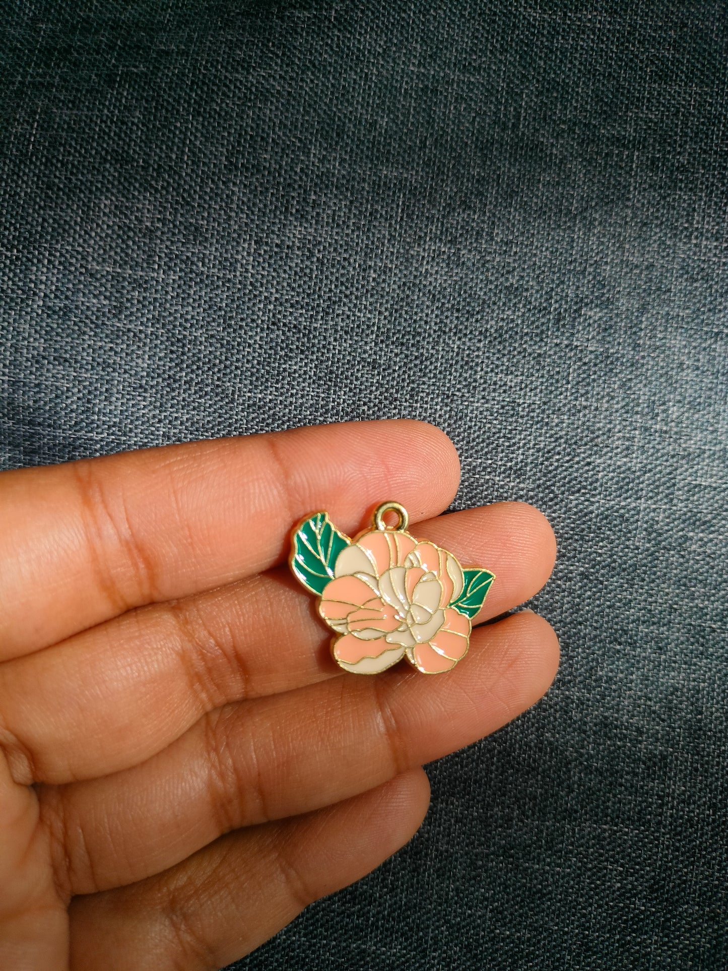 Peach Rose | Enamel Floral Charm