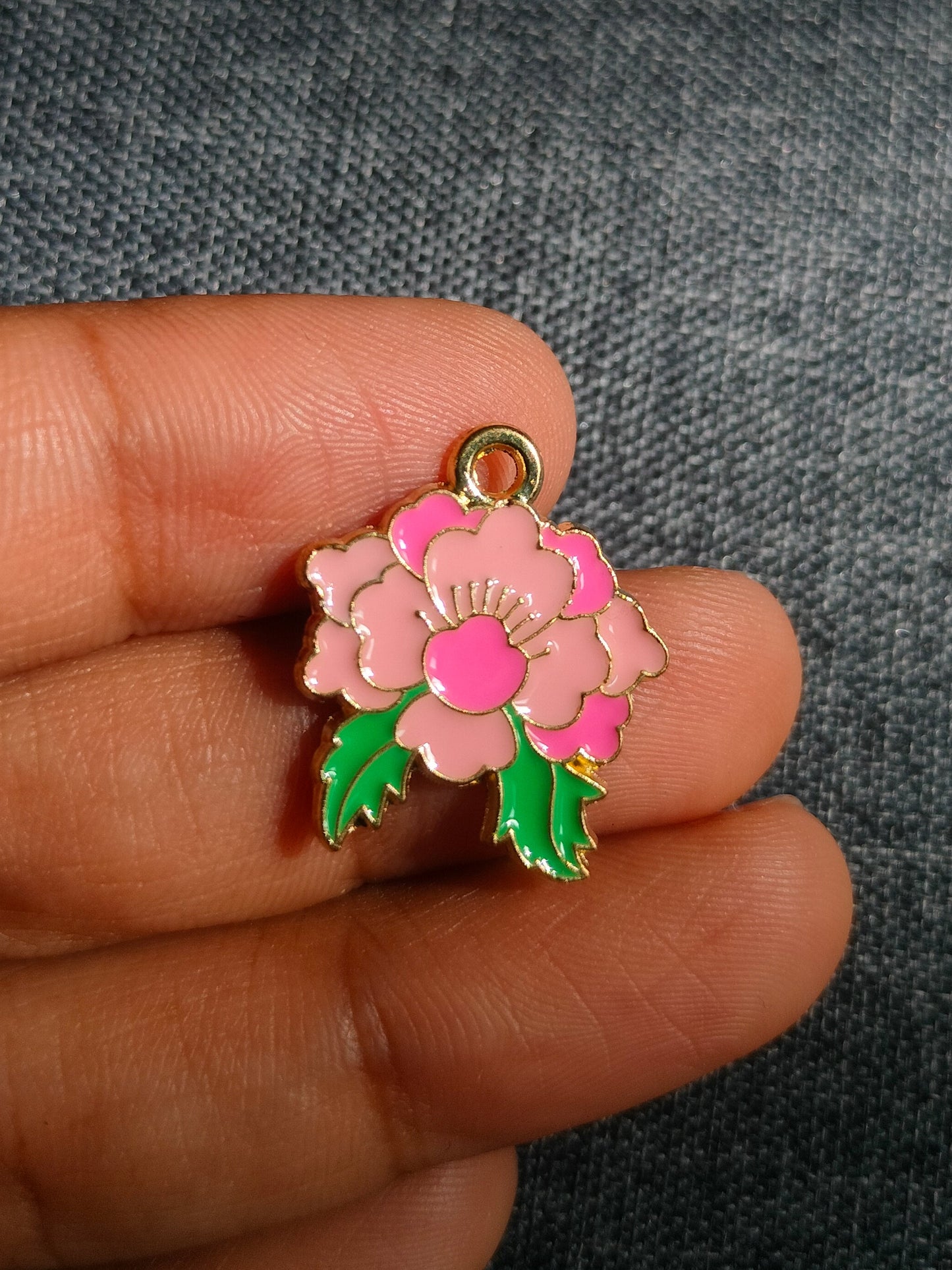 Pink Flower | Enamel Floral Charm