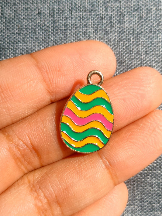 Easter Egg Charm Green Yellow Red Chevron