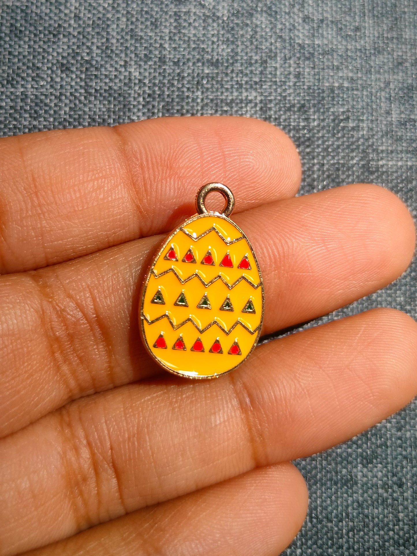 Easter Egg Charm Happy Yellow
