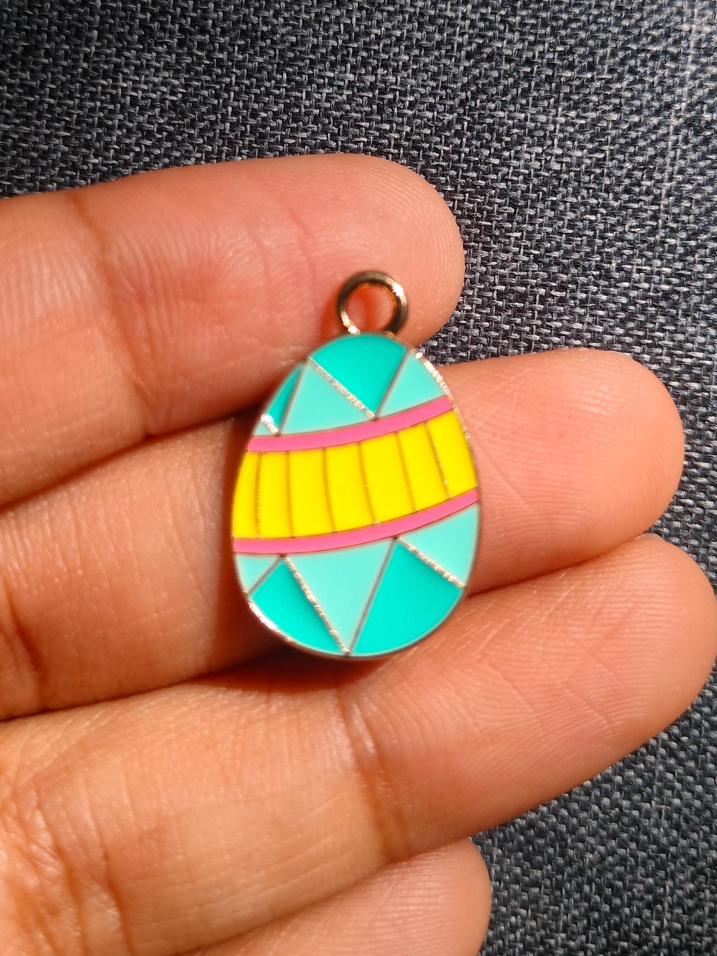 Easter Egg Charm Blue Yellow