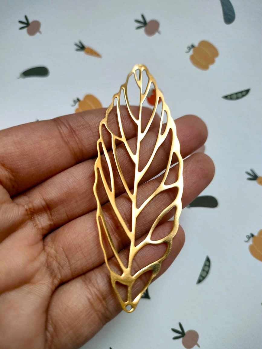 Leaf Brass charm