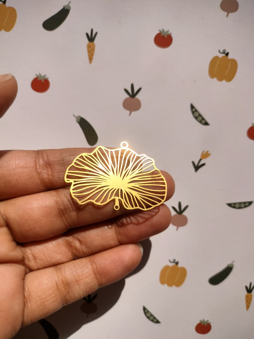 0.3mm Lotus Leaf Lasercut Earring Connectors, Leaf Connector