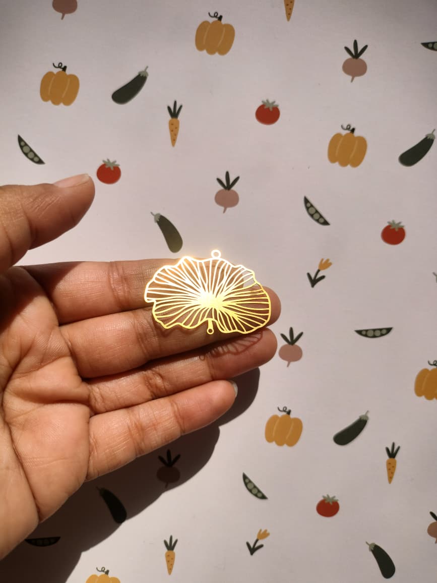 0.3mm Lotus Leaf Lasercut Earring Connectors, Leaf Connector