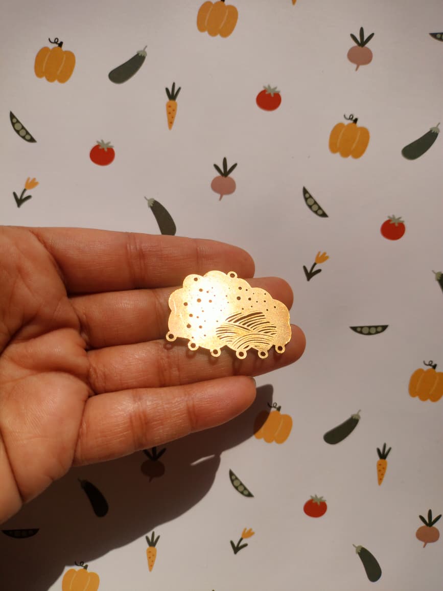 Cloud Lasercut Earring Connectors, Wave Celestial Cloud Connectors,  , Jewelry