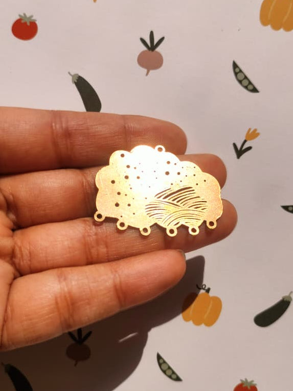 Cloud Lasercut Earring Connectors, Wave Celestial Cloud Connectors,  , Jewelry