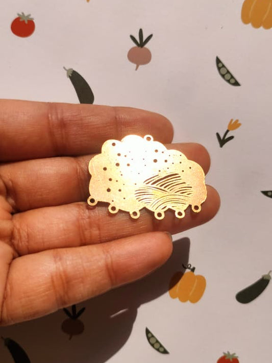 Cloud Lasercut Earring Connectors, Wave Celestial Cloud Connectors,  , Jewelry