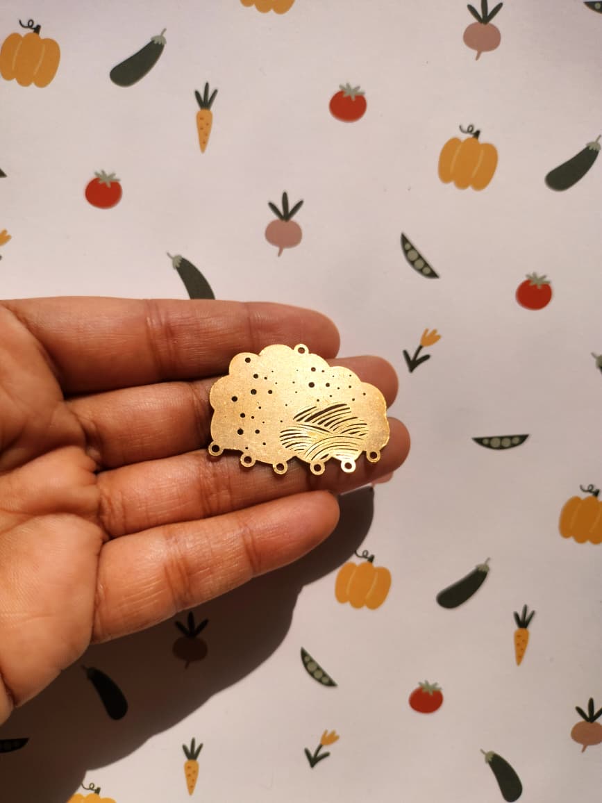 Cloud Lasercut Earring Connectors, Wave Celestial Cloud Connectors,  , Jewelry