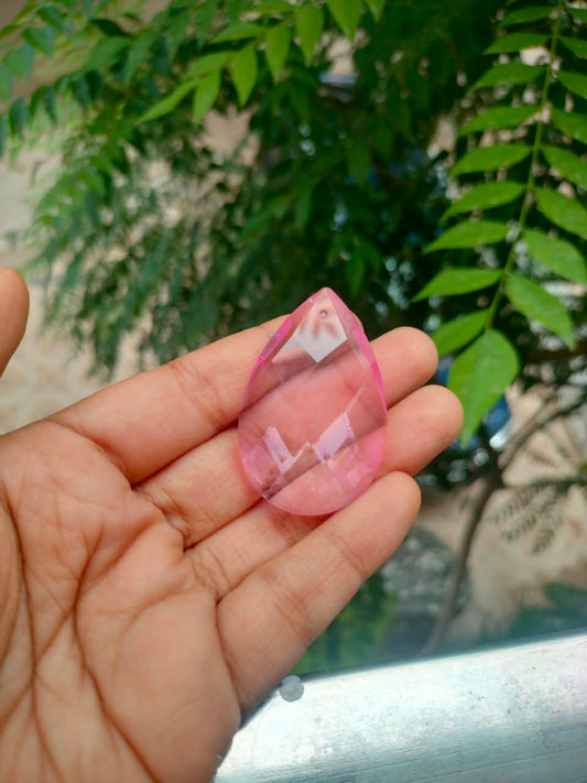 Almond Glass Crystal 50 mm | Rose Pink