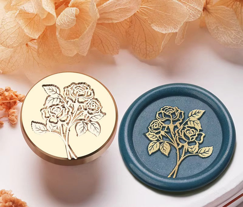 Rose Wax Seal Stamp - 25x25 mm