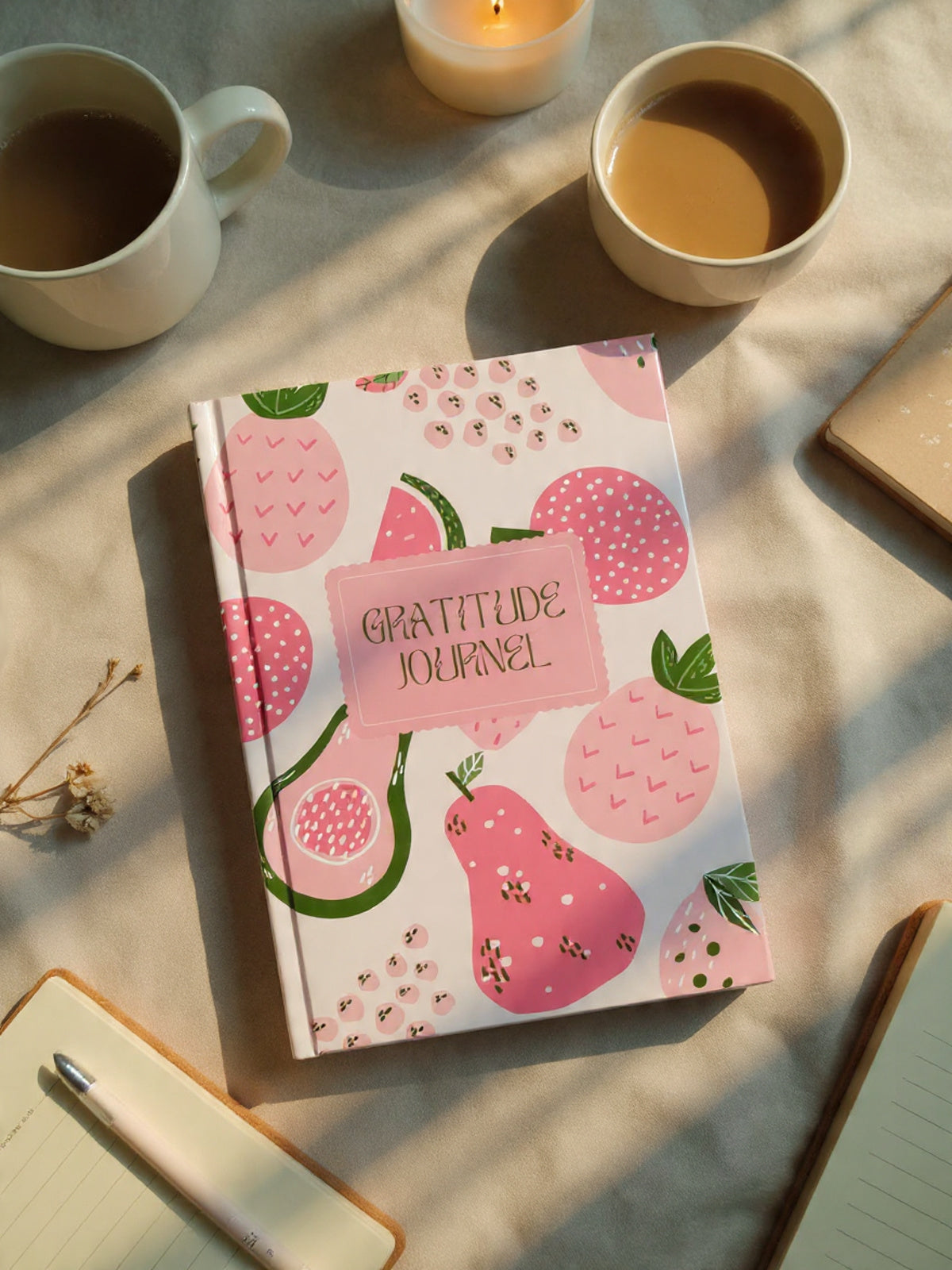 Gratitude Journal - Pink Fruity Journal  | A5 | Hard Cover