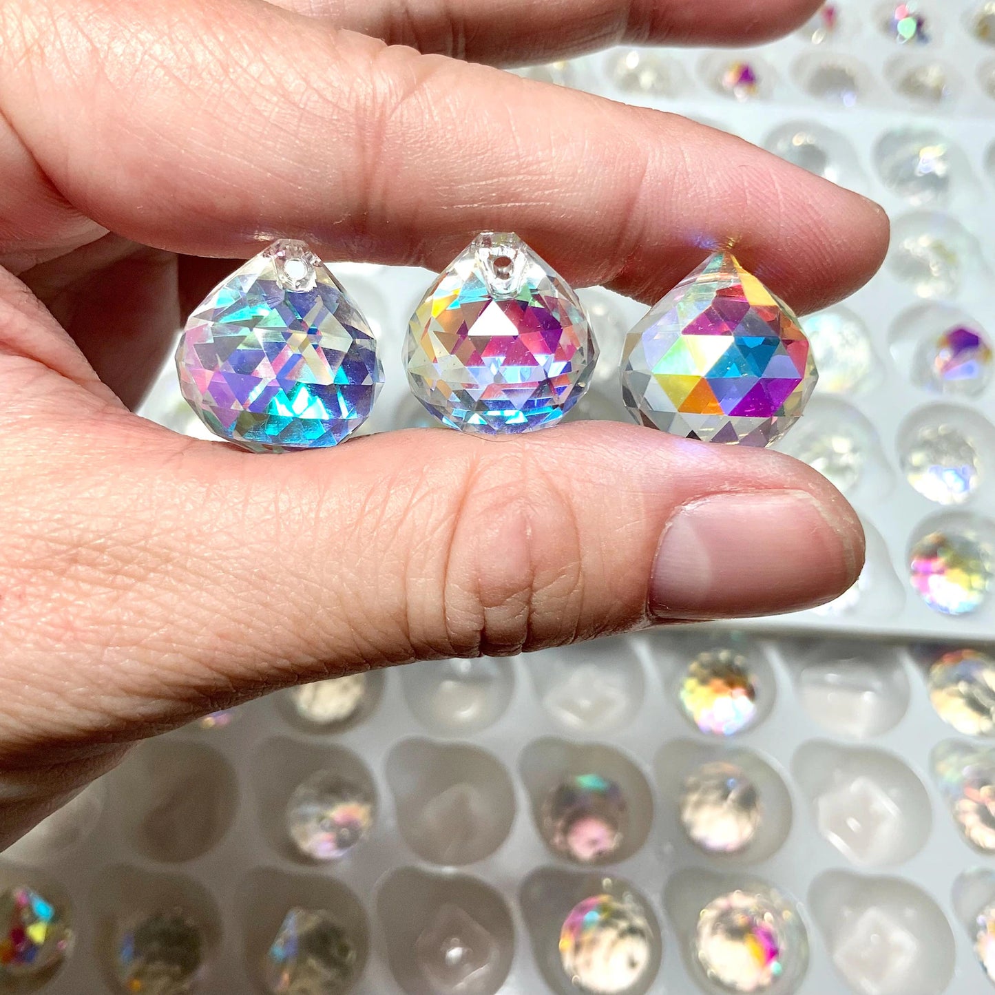 Ball Crystal Drop AB coated 20 mm