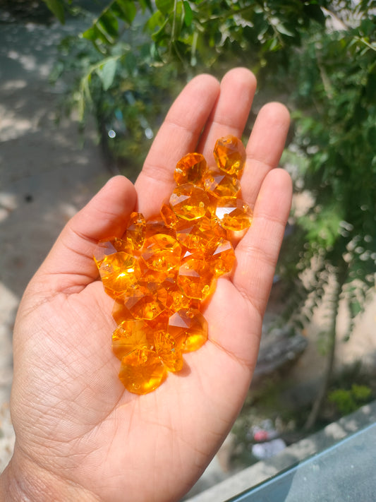 Colored Octagon AB Crystals 14 mm  - topaz