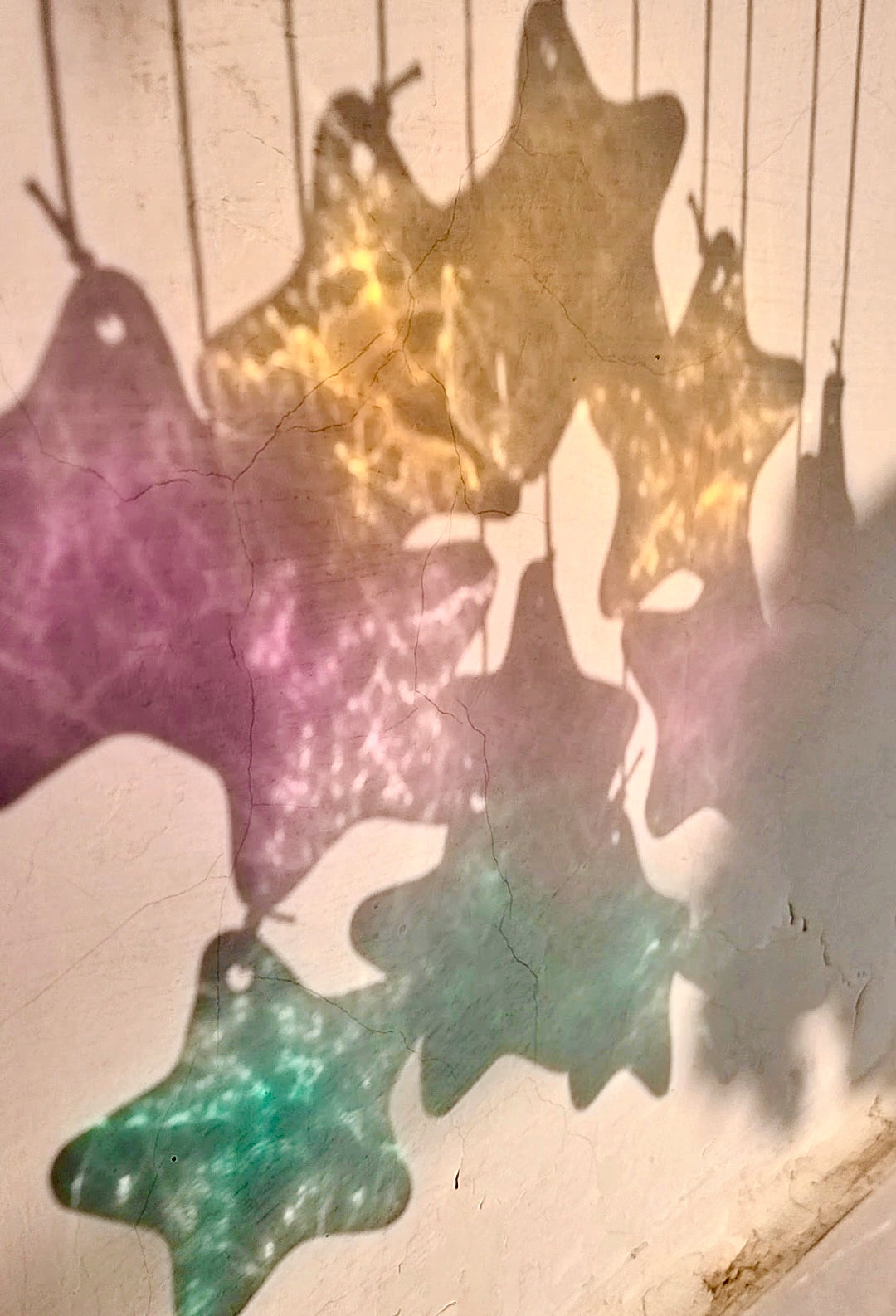 Star Stained Sea Glass Windchime Garden decor