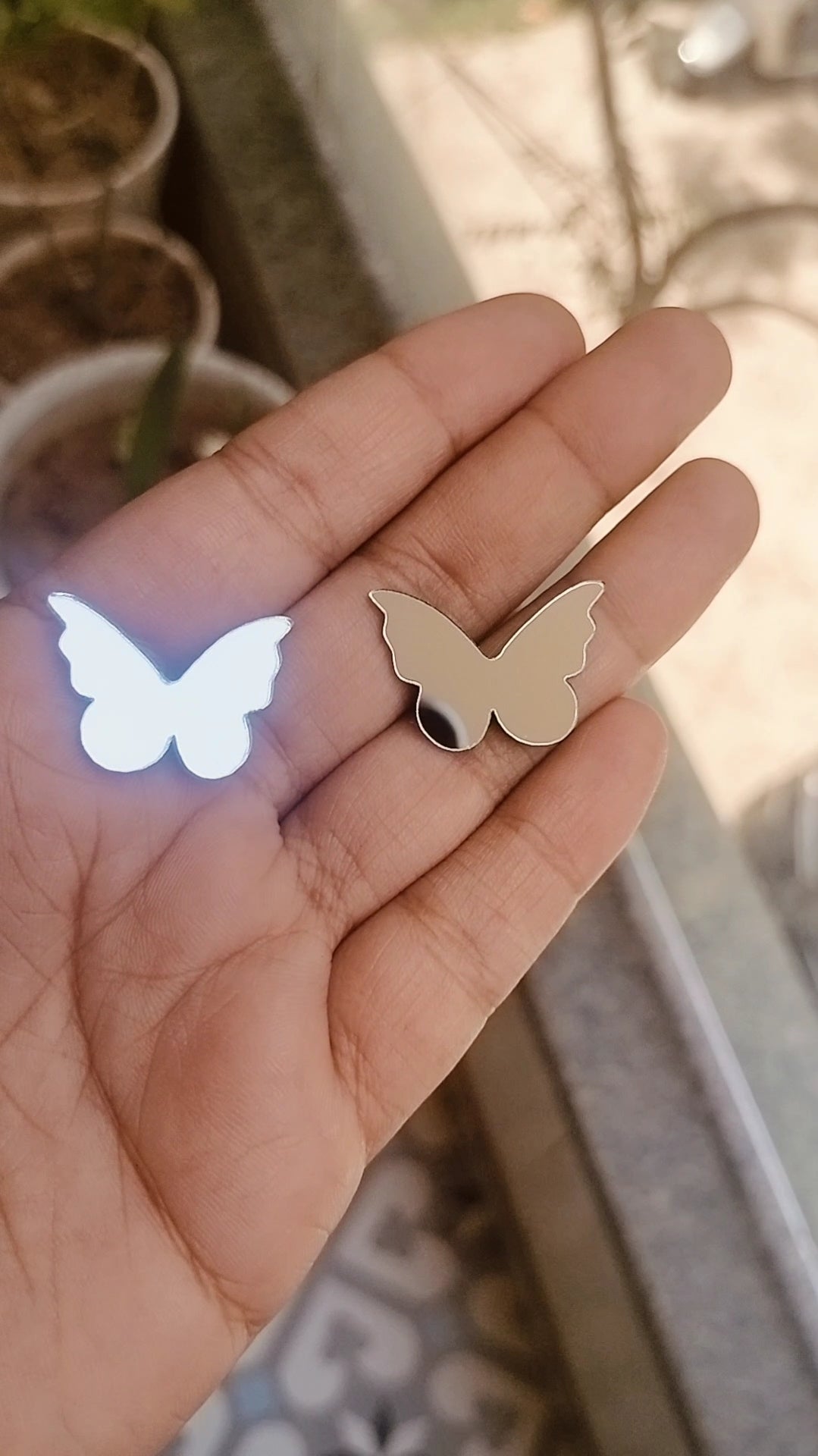 Butterfly Acrylic Mirror Cutout 25 mm (Set of 50 pc)